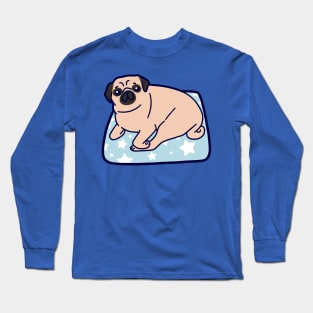 Pug sitting on a Starry Pillow Long Sleeve T-Shirt